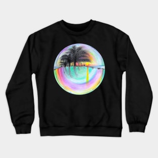 Sunset Reflection Through Rainbow Bubble Crewneck Sweatshirt